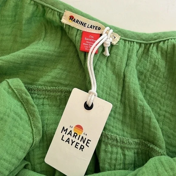 NWT Marine Layer Jude Flutter Sleeve Dress - Jade Sheen Size M - Picture 7 of 7